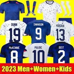 2023 PULISIC ZSESAS SOCCER JERSEYS Reyna Aaronson Weah Acosta McKennie 23 24 Maillot de Futol ferreira dest morgan US A Football Shirt Rapinoe Dunn Men Men Kids 7421