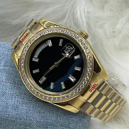 Reloj de pulsera Relojes de diamantes Reloj clásico para mujer 41 mm Calendario doble automático Hebilla plegable Acero inoxidable 904L Oro resistente al agua 239P