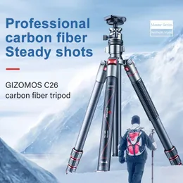 Аксессуары Gizomos C26 Штатив для камеры SLR Micro Single Carbon Fiber Легкий кронштейн для фотосъемки Видеокамера Видео PTZ Carbon Portable T
