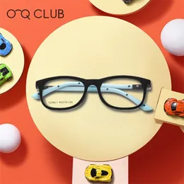 Occhiali da sole O-Q CLUB Montature per occhiali per bambini Occhiali quadrati adorabili per bambini TR90 Occhiali miopia ottica flessibile in silicone T2706-1 231215