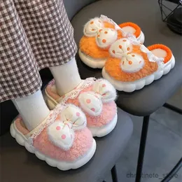 Slipper Kinder Baumwolle Hausschuhe Prinzessin Warme Kinder Winter Niedliche Bowtie Plüsch Pelzige Schuhe Kleine Mädchen Weiche Sohle Baby Hausschuhe R231216