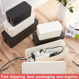 Ny kabelförvaringslåda Plast Power Strip Cable Storage Container Cord Hider Box Cord Organizer Lagringsuttag för Hem Y270H