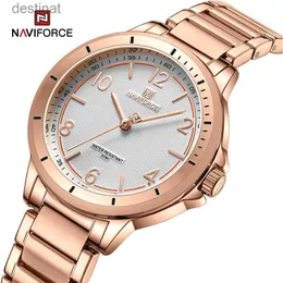 女性の時計2023新しい到着ナビフォルスファッション女性ウォッチ耐水性女性の腕時計ステンレススチールレディクォーツブレスレットガールギフトル231216