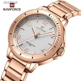 Relógios femininos 2023 nova chegada naviforce moda mulher relógio resistente à água feminino relógio de pulso aço inoxidável senhora quartzo pulseira menina presentel231216