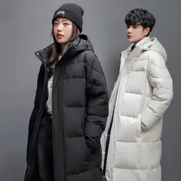 Men's Down Parkas down jacket long and thick couple white duck down winter warm skirt over the knee long fashion coat 231216