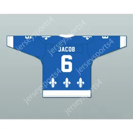 Özel Pierre Jacob 6 Le National De Quebec Mavi Hokey Jersey- Lance Et Compte Yeni Üst Düzeyli S-M-L-XL-XXL-3XL-4XL-5XL-6XL