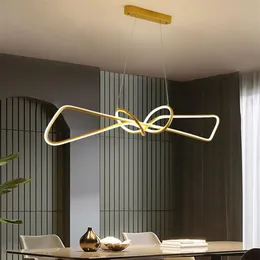 Lustre pendente moderno para escritório, sala de jantar, cozinha, alumínio, onda, lustre moderno, iluminação, luminárias2029