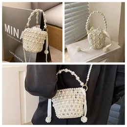 Pearl Woven Damen Kleine Schulter Messenger Bags Ins Designer Lippenstift Clutch Chic Luxus Handtaschen für Mädchen FMT-4067