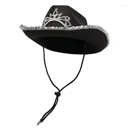 Berets Frauen Retro Cowboy Hut Mit Krone Blinkende Filz Cowgirl Prinzessin Neuheit Lustige Party Kostüm Zubehör Prop