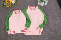 New Baby Sweater Outono/Winter Green Sleeve Design Kids Cardigan Tamanho 100-150 Designer Knit Girl Boy Jacket dec05