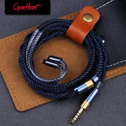 Hörlurar OpenHeart 6n OCC+5N Pure Sier+Sierplated Copper Mix Coaxial hörlurkabel 0,78 2PIN MMCX 3.5/2.5/4.4mm Balance Cable