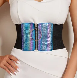 Ceinture élastique plissée en PU pour femmes, mode décontractée, Design de luxe, manteau, doudoune, taille fine, tunique, ceinture gothique rétro