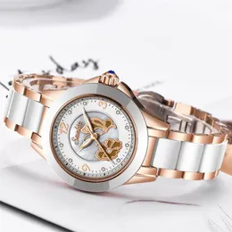 Sunkta Crystal Watch 여성 방수 로즈 골드 스틸 스트랩 여성 손목 시계 최고의 브랜드 브레이슬릿 시계 relogio feminin290o