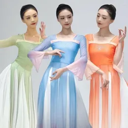 Abbigliamento da palco Classico Yangko Dance Hanfu Abbigliamento Folk Fan Costume Donna Elegante Professione Pratica abiti cinesi