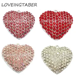 I fascini scelgono il colore prima 36MM * 32MM 10 pz/lotto pendenti con cuore strass pieno per collana robusta di San Valentino 231204