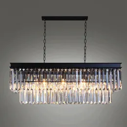 Modern Rectangular Luster Crystal Chandelier Lighting Crystal Chandeliers Luminaria de Techo Hanglamp Lighting Fixtures for Living297w