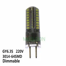 전구 2PCS DIMMABLE LED GY6 35 220V 실리콘 옥수수 구근 G6 35 디밍 크리스탈 라이트 샹들리에 1806