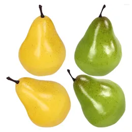 Party Decoration 4 PCS Artificial Pear Shop Prornment Fruit Model Candied Fruits Simulated Fruelful Fake Food Simulation Decorations