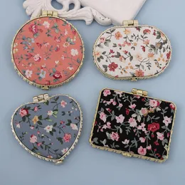 Mini Makeup Compact Pocket Floral Mirror Portable Two-Side Folding Make Up Mirror Women Vintage Cosmetic Mirrors For Gift