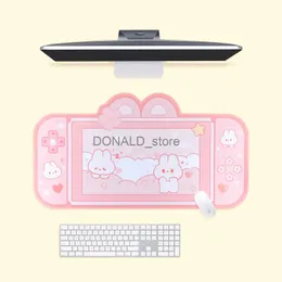 Mauspads, Handgelenkauflagen, extra groß, Kawaii-Gaming-Mauspad, niedliches rosa Sakura-Häschen, XXL-Schreibtischunterlage, wasserfest, rutschfest, Laptop-Schreibtischzubehör J231215