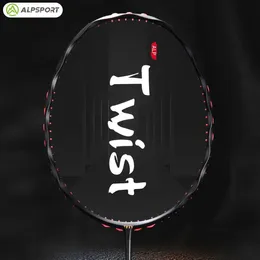 Racchette da badminton Alpsport MH-V5 5U 75g Wave Legal Originale Max 38lbs 100% Full Carbon Fiber Telaio Torsion Racchetta da badminton Principiante Professionale 231216