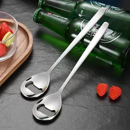 100 st/parti 304 rostfritt stål flasköppnare ny design koreansk sked middag sked hushåll förtjockad rissked