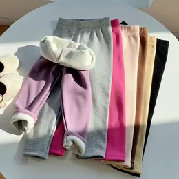 Spodnie moda zimowe dziewczyny dziecięce spodnie dla dzieci legginsy bawełniane aksamitne elastyczne talia ciepłe nogawki 1-10 lat dziewczęta spodni 231215