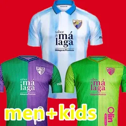 23 24 Malaga Away Soccer Jerseys 2023 2024 CF Malaguista Jcastro Ontiveros Juanpi Maillots de Foot Shirt Santos Adrian Away Football Uniform Men Kid Kit