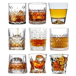 Kieliszki do wina 1PCS Whisky Glass Old Fashioned Rocks Tubblers Sklas na koktajl szkocki bourbon Gin Voldka Brandy 231216