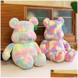 Pluszowe lalki duże kolory niedźwiedź pluszowe zabawki Śliczne Rainbow Cartoon Animal Duża poduszka miękka poduszka dekoracje dziecięce dziewczyna upuszcza DH195