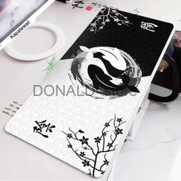 Mouse Pads Wrist Rests Koi Yinyang Black and White Mouse Pad Large Mausepad Xxl Deskmat Gray Keyboard Mouse Mat 1000x500 Carpet Extended Pad for Office J231215