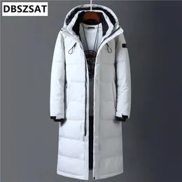 Parkas en duvet pour hommes, manteau blanc, x-long, 90% duvet de canard blanc, vestes épaisses, vêtements d'hiver, 231215