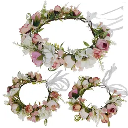 6 stücke Eltern-kind Blume Crown Infant Stirnband Hochzeit Haar Zubehör Kopfschmuck Frauen Floral Garland Braut Kopfbedeckungen