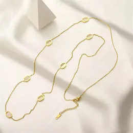 Klassisk choker halsbandsbrev charms halsband designer kvinnor smycken guld pläterade finkedjor dam utsökta lyxhalsband tröja tillbehör ZL093