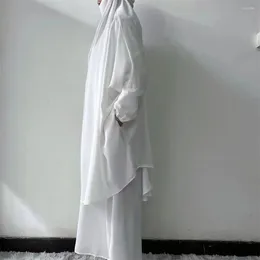 Roupas étnicas 2 peças Eid Hooded Abaya Mulheres Muçulmanas Khimar Overhear Hijab Saia Define Turquia Kaftan Burqa Oração Vestuário Ramadan Árabe