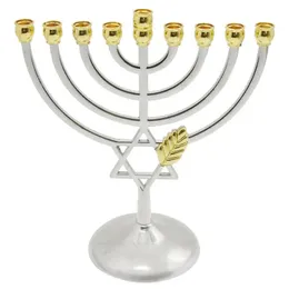 Portacandele Portacandele per Hanukkah Menorah Supporto per candeliere geometrico classico vintage contiene 9 candele Decorazioni per la casa 231215