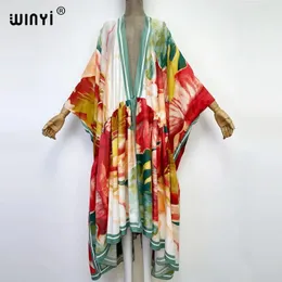 Roupa de banho WINYI Kuwait Mulheres tamanho livre cardigan ponto robe Cocktail sexy Boho Maxi Feriado Africano Batwing Manga Sensação de Seda quimono