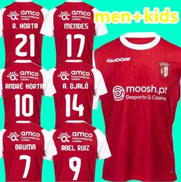 23 24 SC BRAGA R.HORTA SEQUEIRA MENS SOCCER JERSEYS 2023 2024 ABEL RUIZ Andre Horta Paulo Oliveira Bruma Pizzi Home Red Short Sleeve Football Shirts