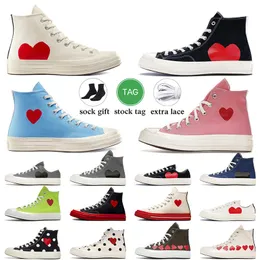 Fashion Canvas Designer Chucks Taylors Casual Shoes Women Mens Niski lata 70. Wysoka wielofunkcyjna biała czarna czarna Commes des Garcons X Classic 70 Vintage Flat Treakers