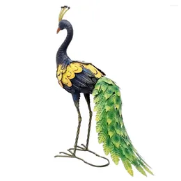 Garden Decorations Foreign Trade Selling European And American Outdoor Lawn Iron Crafts Solar Lights Trailing Peacock Yellow Animal