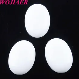 Wojiaer contas de pedras preciosas de jade branco natural cabochão oval táxi sem furo 22x30x7mm para brincos fazendo acessórios de joias u81092440