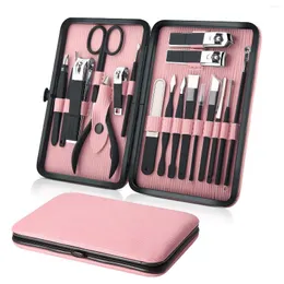 Nail Art Kits, Maniküre-Set, professionelles Nagelknipser-Set, Pediküre-Pflegewerkzeuge – Edelstahl, Damenpflege, 18-teilig, für Reisen oder Zuhause