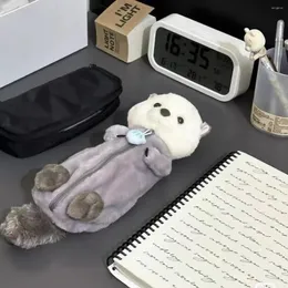 Criativo boneca de pelúcia caneta saco macio bonito cura descompressão papelaria armazenamento material escolar kawaii estudantes presente