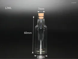 Flaskor 10st 22 60 7mm 12 ml Öka Mini Tom Clear Glass Bottle With Cork Small Inals Burs For Wedding Holiday Decoration Gifts
