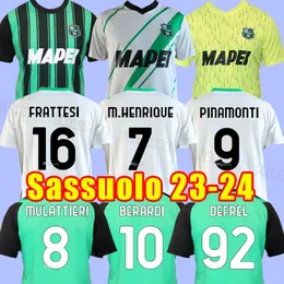 2023 2024 SASSUOLO CALCIO TRAORE MENS SOCCER JERSEYS BERARDI BOGA Caputo Obiang Defrel Kyriakopoulos Raspadori Hem Away Short Sleeve Football Shirt Uniforms