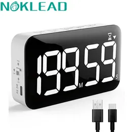 Kök Timers Noklead Kitchen Timer Laddningsbar Digital Timer Stor LED Magnetic Countdown Timer Matlagningsdusch Studie Fitness Stoppur Timer 231216