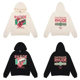 Mens Hoodies RH HOODED 남자 디자이너 후드 여성 패션 느슨한 인기있는 글자 인쇄 풀오버 가을 스웨트 셔츠