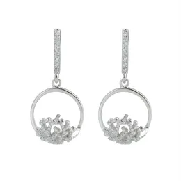 Impostazioni per orecchini di perle rotonde Orecchini in argento sterling 925 fai-da-te Orecchini a forma di mezza sfera con taglio cavo 5 paia232P