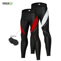 Pantaloni da ciclismo WOSAWE Pantaloni da ciclismo da uomo Collant Bicicletta da bici 3D Gel imbottito riflettente Legging Bike Primavera Autunno Pantaloni da ciclismo 231216