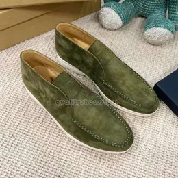 Loro Pianas Shoes Couples Shoes LP Loafers Women Walk Charms Embellished Suede Moccasins Genuine Leather Casual Flats Men Designers 270